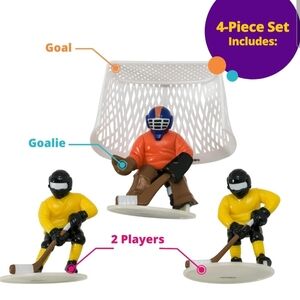 Hockey Face Off cake toppers Cake Decoration Birthday 4 piece set